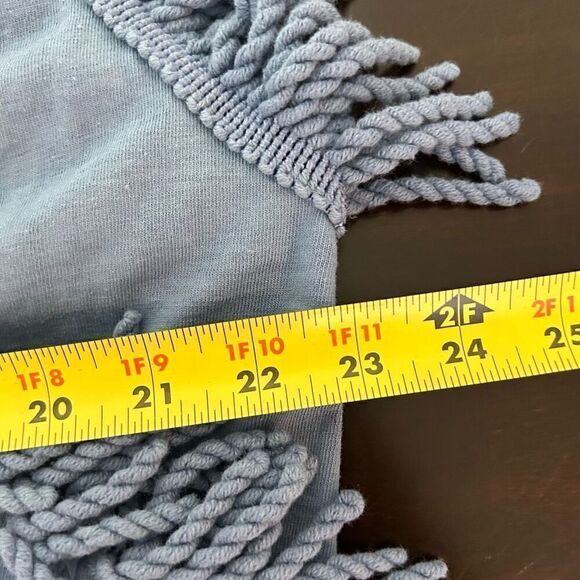 Cache Vintage Blue Fringe Open Front Festival Sleeveless Vest Cardigan One Size - Picture 10 of 13